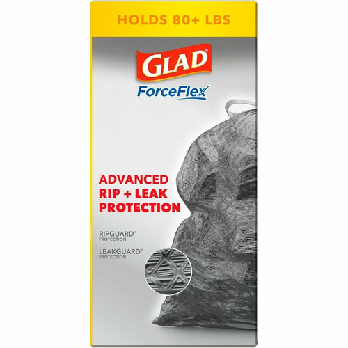 Glad ForceFlexPlus Large Drawstring Trash Bags - Large Size - 30 gal Capacity - 0.90 mil (23 - - - (CLO70359CT)