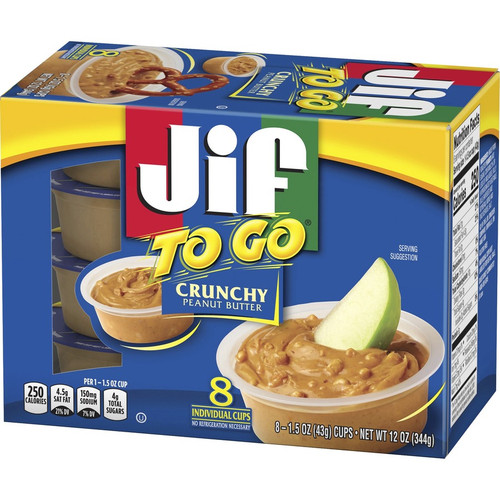 Jif To Go Peanut Butter Cups - Chunky - Peanut - 1.50 oz - 8 / Pack (SMU24130)