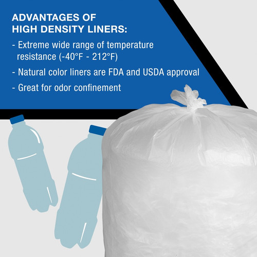 Everyday Genuine Joe High-Density Can Liners - 60 gal Capacity - 38" Width x 58" Length - 0.43 mil (EJOHD386014)