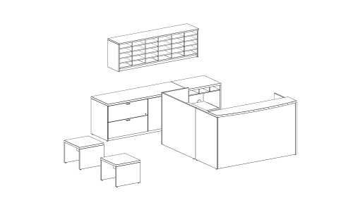 Executive L-Shaped Reception Desk  (MOS70PLAN04)