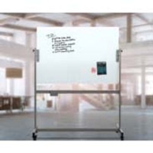 U Brands Magnetic Glass Dry Erase Board Rolling Easel - 35" (2.9 ft) Width x 47" (3.9 ft) Height - (UBR2368U0001)