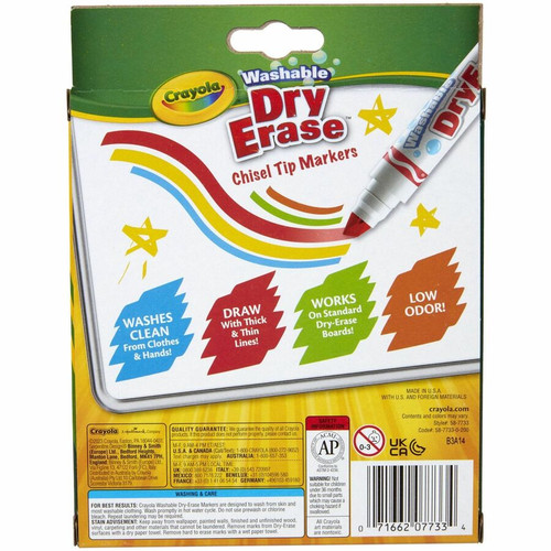 Crayola Washable Dura-Wedge Tip Dry-Erase Markers - 1 Pack (CYO587733)