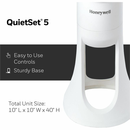 Honeywell QuietSet 5 Tower Fan - 5 Speed - Oscillating, Remote, Timer-off Function, Quiet, Sturdy, (HWLHYF260)