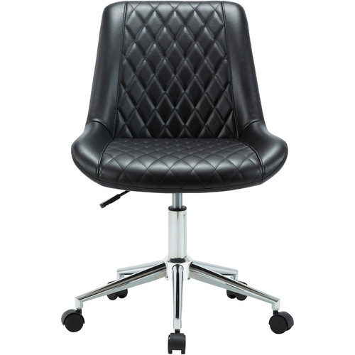 LYS Low Back Office Chair - Black Plywood, Bonded Leather Seat - Black Plywood, Vinyl Back - Low - (LYSCH304BNBK)