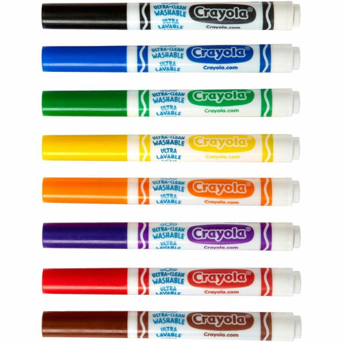 Crayola 8-Color Ultra-Clean Washable Marker Classpack - Broad Marker Point - Conical Marker Point - (CYO588200)