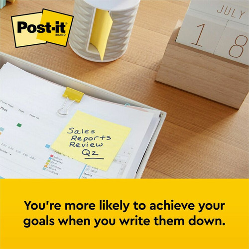 Post-it Notes Original Notepads - 3" x 3" - Square - 100 Sheets per Pad - Unruled - Canary - - (MMM654YW)