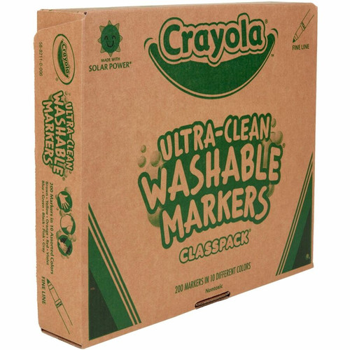 Crayola 10-Color Ultra-Clean Washable Marker Classpack - Fine Marker Point - Assorted Water Based - (CYO588211)