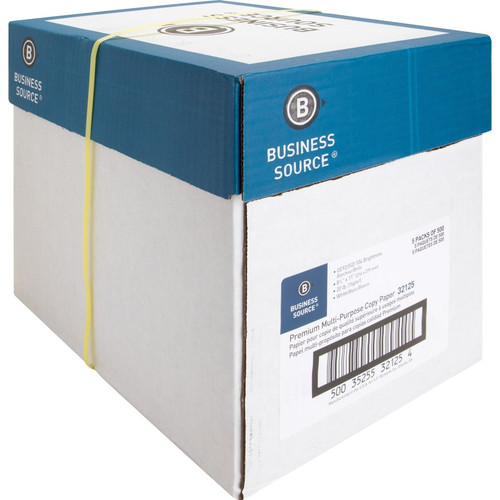 Business Source Premium Multipurpose Copy Paper - 92 Brightness - Letter - 8 1/2" x 11" - 20 lb - 5 (BSN32125)