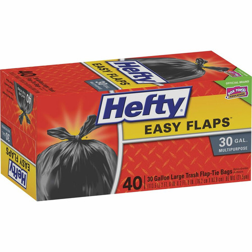 Hefty Easy Flaps 30-gallon Large Trash Bags - Large Size - 30 gal Capacity - 30" Width x 33" Length (RFPE27744)