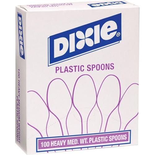 Dixie Heavy Medium-weight Disposable Soup Spoons Grab-N-Go by GP Pro - 100 / Box - 1000/Carton - - (DXESM207CT)