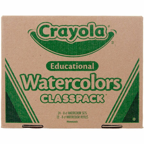Crayola 8-Color Educational Watercolors Classpack - 36 / Box - Red, Yellow, Green, Blue, Brown, (CYO538101)
