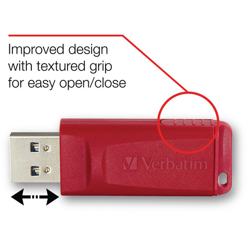 Verbatim Store 'n' Go USB Flash Drives - 16 GB - USB 2.0 - Red - Lifetime Warranty - 4 / Carton (VER96317CT)