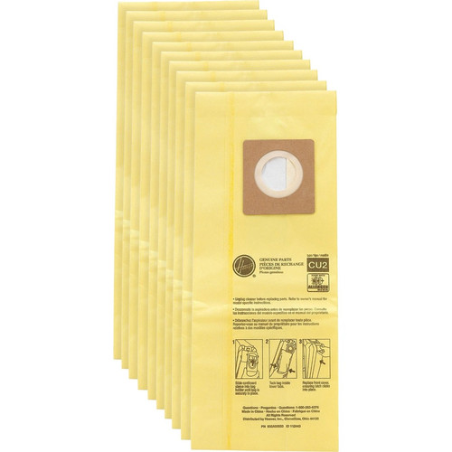 Hoover HushTone Vacuum Bags - 40 / Carton - Disposable, Micro Allergen - Yellow (HVRAH10243CT)