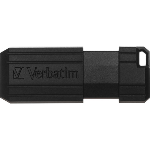 Microban 64GB PinStripe USB Flash Drive - Business 10pk - Black - 64 GB - USB 2.0 Type A - Black - (VER70901)