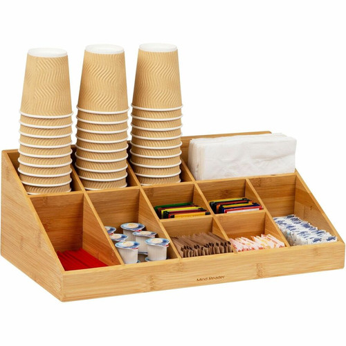 Mind Reader Bali 11-Compartment Bamboo Organizer - 11 Compartment(s) - 2 Tier(s) - 6.5" Height x x (EMSCOMORGBM)