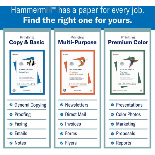 Hammermill Copy Plus Paper - White - 92 Brightness - Letter - 8 1/2" x 11" - 20 lb Basis Weight - / (HAM105007)