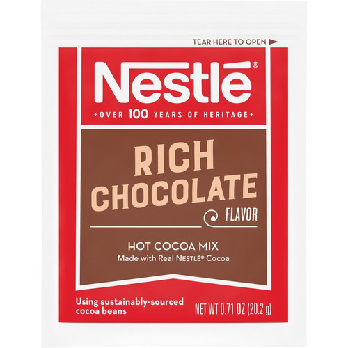 Nestle Rich Chocolate Hot Cocoa Packets - Powder - 0.71 oz - Packet - 50 / Box (NES25485)