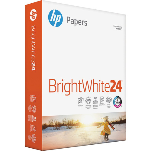 HP Papers BrightWhite24 Office Paper - White - 100 Brightness - Letter - 8 1/2" x 11" - 24 lb Basis (HEW203000)