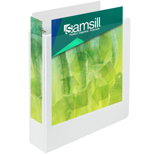 Samsill Earth's Choice Plant-Based 3 Inch 3 Ring View Binder - White - 3" Binder Capacity - Letter (SAM16987)