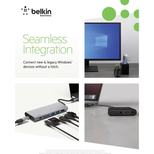 Belkin USB 3.0 to Gigabit Ethernet GbE Network Adapter 10/100/1000 - USB - 1 Port(s) - 1 x Network (BLKB2B048)