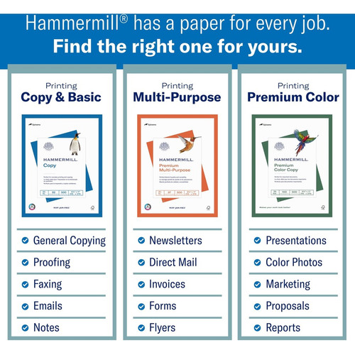 Hammermill Premium Laser Print Paper - White - 98 Brightness - Letter - 8 1/2" x 11" - 32 lb Basis (HAM104646RM)