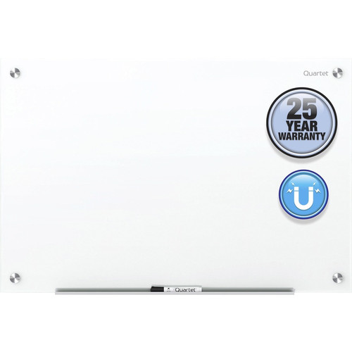 Quartet Magnetic Glass Dry-Erase Board - 36" (3 ft) Width x 24" (2 ft) Height - Brilliance White - (QRTG23624W)