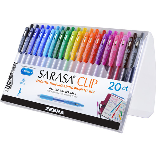 Zebra Pen SARASA Clip Retractable Gel Pen - Medium Pen Point - 0.5 mm Pen Point Size - Based Ink - (ZEB47220)