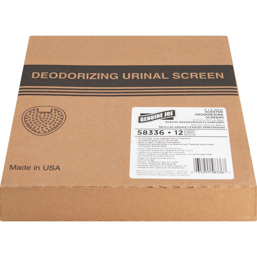 Genuine Joe Deluxe Urinal Screen - Lasts upto 45 Days - Deodorizer, Flexible - 6 / Carton - White (GJO58336CT)
