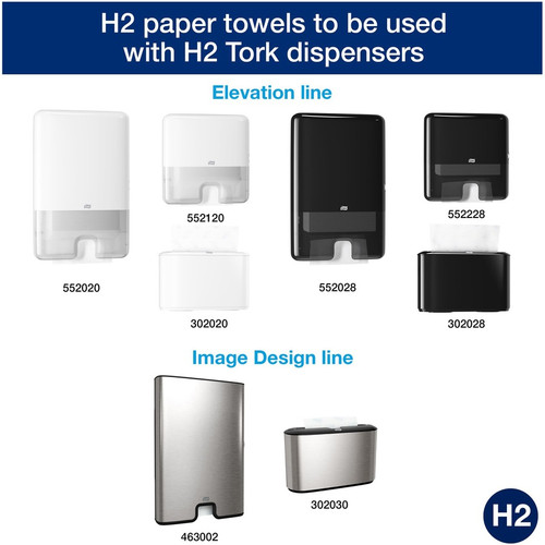 TORK Multifold Paper Towels - Tork Multifold Hand Towel, White, H2, Advanced, strong and absorbent, (TRK424824)