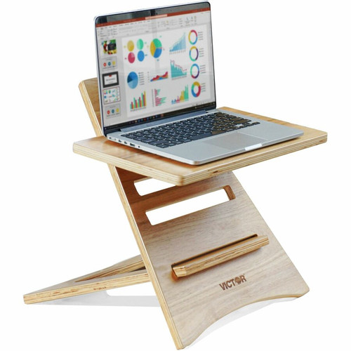 Victor High Rise Laptop Riser - 10 lb Load Capacity - 16.5" Height x 17" Width - Acacia Wood - (VCTDC150A)