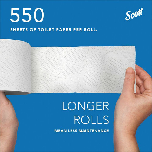 Scott Professional Standard Roll Toilet Paper with Elevated Design - 2 Ply - 4" x 4" - 550 - White (KCC04460)