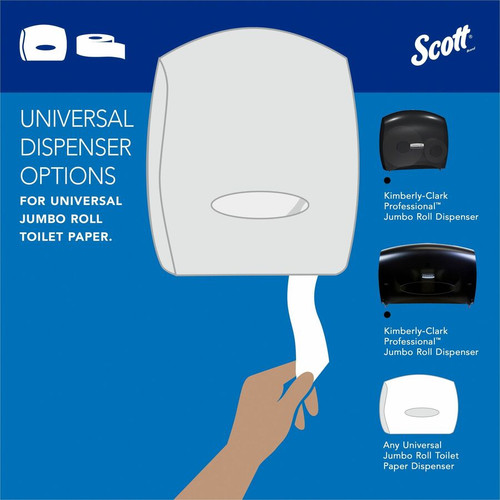 Scott High-Capacity Jumbo Roll Toilet Paper - 2 Ply - 3.55" x 1000 ft - White - 12 / Carton (KCC07805)