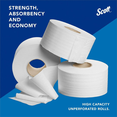 Scott High-Capacity Jumbo Roll Toilet Paper - 2 Ply - 3.55" x 1000 ft - White - 12 / Carton (KCC07805)
