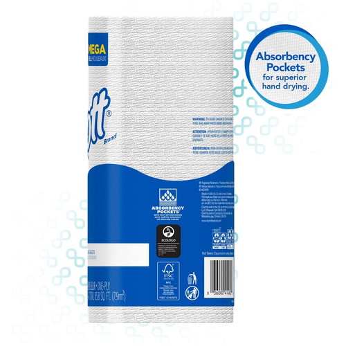 Scott Kitchen Paper Towels with Fast-Drying Absorbency Pockets - 1 Ply - 11" x 8.78" - 128 - 4.90" (KCC41482CT)