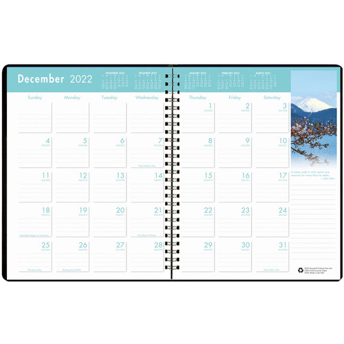 House of Doolittle Earthscapes Wirebound Monthly Planner - Julian Dates - Monthly - 14 Month - 2023 (HOD26402)
