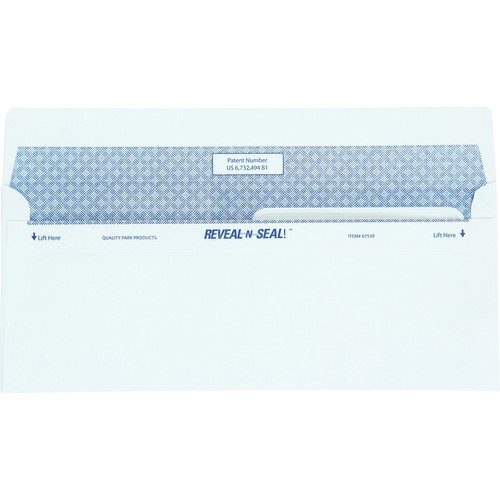 Quality Park No. 8 5/8 Double-Window Security Envelopes with Reveal-N-Seal Self-Seal Closure - (QUA67539)