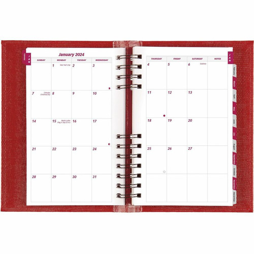 Blueline Brownline Coilpro Daily Appointment Planner - Daily - January 2024 - December 2024 - 7:00 (REDCB634CRED)