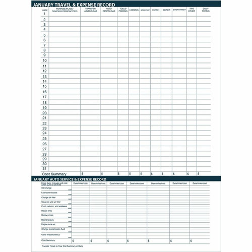 House of Doolittle Expense Log/Memo Page Monthly Planner - Julian Dates - Monthly - 14 Month - 2023 (HOD26802)