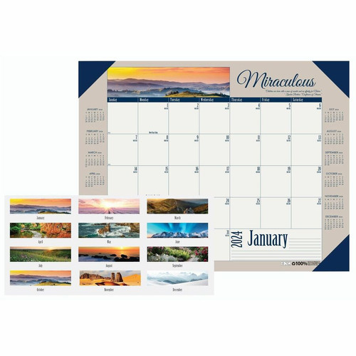 House of Doolittle Earthscapes Motivational Desk Pad - Julian Dates - Monthly - 12 Month - January (HOD175)