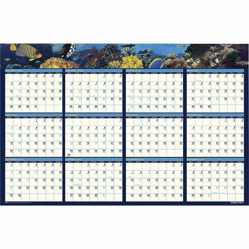 House of Doolittle Earthscapes Sea Life Laminated Planner - Julian Dates - 12 Month - January 2024 (HOD3969)
