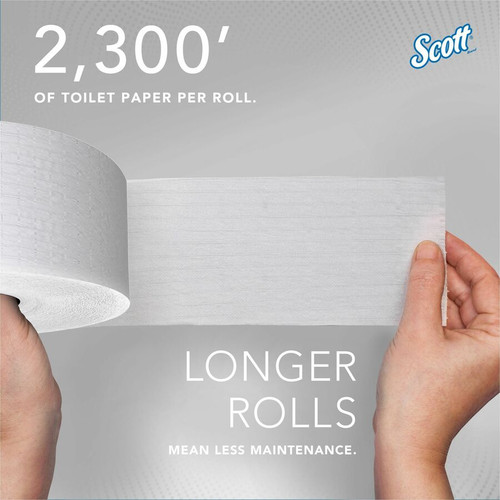 Scott Coreless High-Capacity Jumbo Roll Toilet Paper - 1 Ply - 3.78" x 2300 ft - 9" Roll Diameter - (KCC07005)
