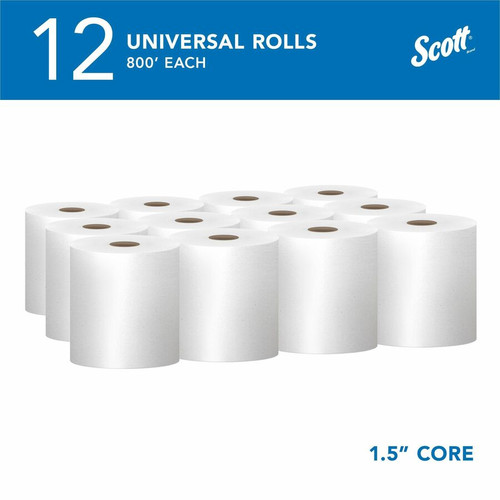 Scott Essential Universal Hard Roll Towels with Absorbency Pockets - 1 Ply - 8" x 800 ft - 7.87" - (KCC01040)