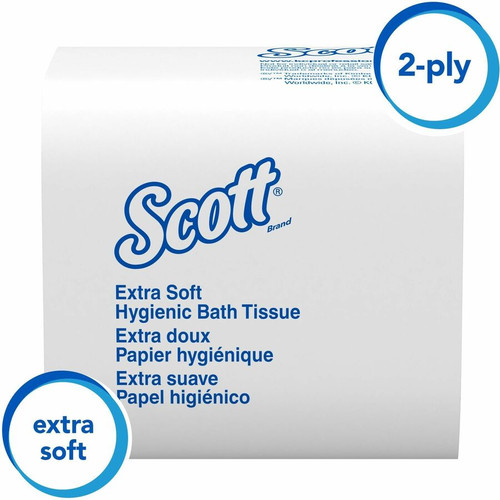 Scott Hygienic High-Capacity Folded Tissue - 2 Ply - 4.50" x 8.30" - White - Fiber - 250 Per Pack - (KCC48280)