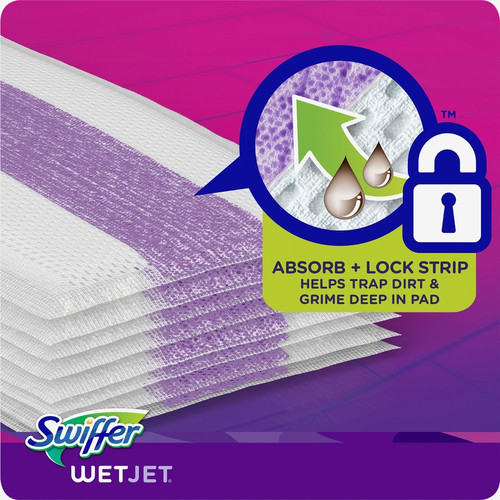 Swiffer WetJet Mopping Pad Refill - 10" Length - Cotton - Green - 24 / Box (PGC08443)