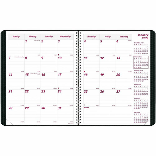 Brownline Monthly Planner - Julian Dates - Monthly - 14 Month - December 2023 - January 2025 - 1 - (REDCB1200VBLK)