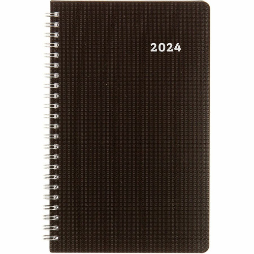 Brownline DuraFlex Weekly Appointment Book - Julian Dates - Weekly - 12 Month - January 2024 - 2024 (REDCB75VBLK)