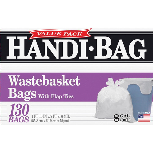 Berry Handi-Bag Wastebasket Bags - Small Size - 8 gal Capacity - 21.50" Width x 24" Length - 0.60 - (WBIHAB6FW130)