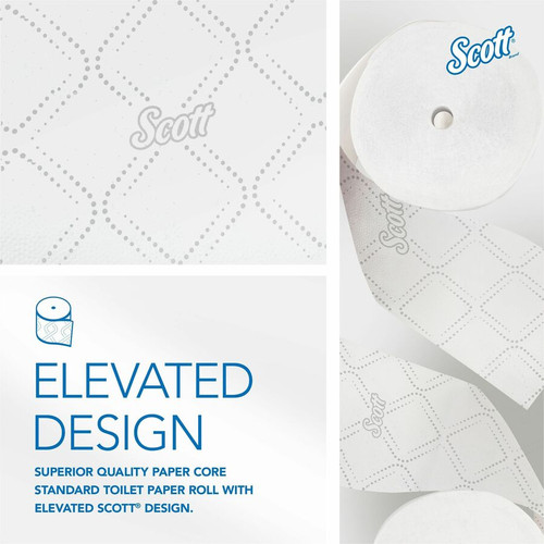 Scott Pro Paper Core High-Capacity Standard Roll Toilet Paper with Elevated Design - 2 Ply - 4" x - (KCC47305)