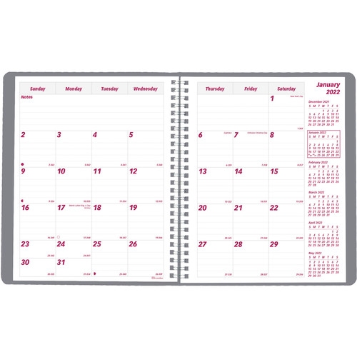 Brownline Monthly Planner - Monthly - 14 Month - December 2023 - January 2025 - Twin Wire - Hues - (REDCB1200G04)