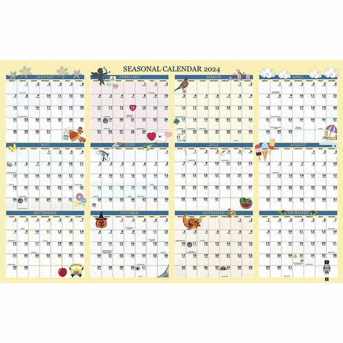 House of Doolittle Seasonal Laminated Reversible Calendar - Yearly - 12 Month - January - December (HOD3983)